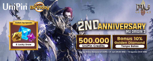 Rayakan 2nd Anniversary MU Origin 3 bersama UniPin Banyak Bonusnya!